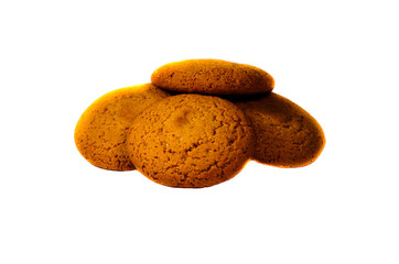 Oatmeal cookies with honey isolated on white