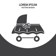 Baby cot icon. Simple design for web and mobile