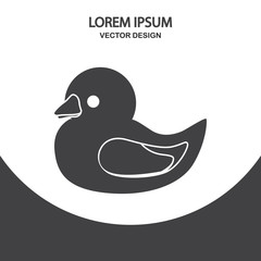 Baby duck toy icon. Simple design for web and mobile