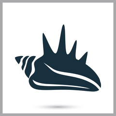 Sea shell icon. Simple design for web and mobile