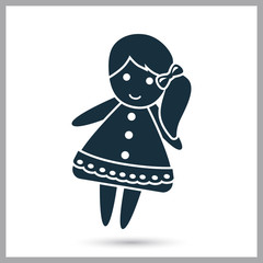 Textile doll icon. Simple design for web and mobile