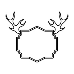 elegant frame with horns vector illustration design