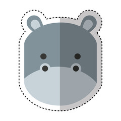 cute hippo character icon vector illustration design
