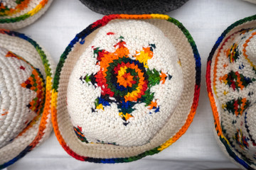 colourful knitted hat in Ecuador 