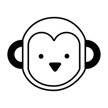 cute monkey character icon vector illustration design