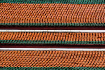 Beautiful Thai roof of The Temple of the Emerald Buddha in Thail