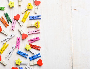 colorful clothespins with yellow stars