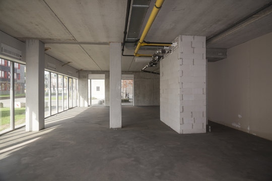 Empty Interior Of An Unfinished Building