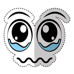 Kawaii style facial expression vector illustration design