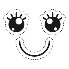 Kawaii style facial expression vector illustration design