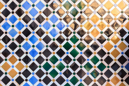 Arabic tile background. Alhambra of Granada.