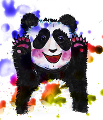 panda watercolor illustration