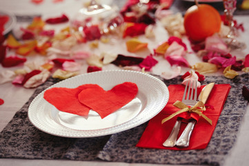 table romantic Valentines day