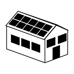 house exterior with panel solar isolated icon vector illustration design