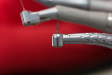 The dental instruments.