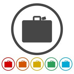 Bag tourist web icon, Luggage symbol