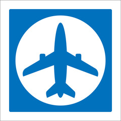 Fototapeta premium Airplane icon, airport sign, vector illustration