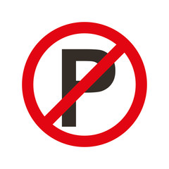 Parking prohibited sign isolated icon vector illustration design