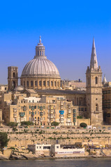 Fototapeta na wymiar Skyline of the Maltese capital - Valletta, Malta.