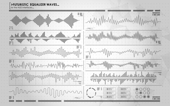 futuristic equalizer waves for the HUD interfaces