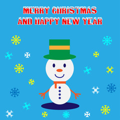 Merry Christmas and Happy New Year card, vector illustration