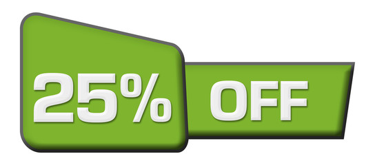Discount 25 Percent Off Green Triangle Horizontal 