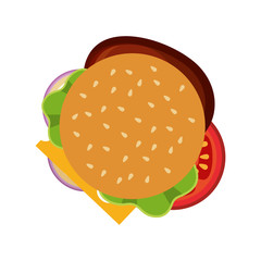 delicious burger isolated icon vector illustration design
