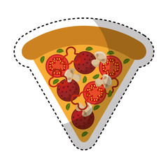 delicious pizza isolated icon vector illustration design