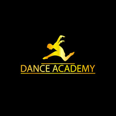 Luxury Golden Dance Academy Logo Silhouette, EPS8, Vector, Illustration