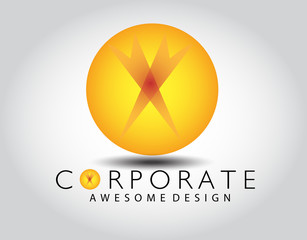 Corporate orange sphere logo icon design