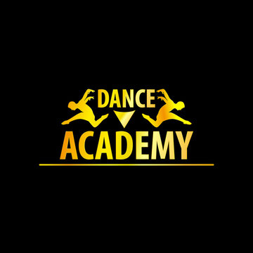 Luxury Golden Dance Academy Logo Silhouette, EPS8, Vector, Illustration