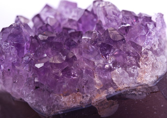  Amethyst is a violet variety of crystal quartz. Macro