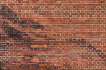 Vintage brick wall in red