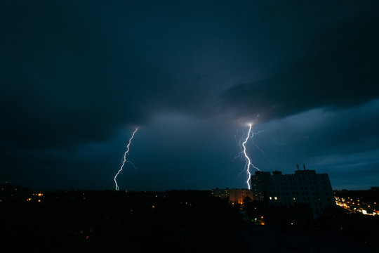 Lightning storm in Minsk
