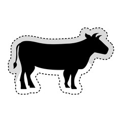 cow meat butchery icon vector illustration design