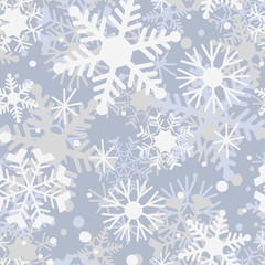 Winter frost pattern with snowflakes . Winter vector seamless pattern.