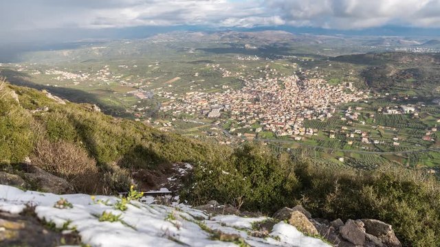 Snowing sliding time lapse