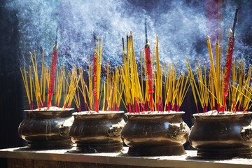 Incense sticks for traditional spiritual Buddhist burning in Vietnam
