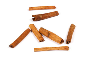cinnamon sticks isolated on white background