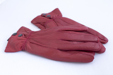 Red leather gloves