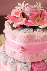 CAKE OF DIAPERS A GIFT FOR A NEW BIRTH