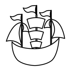 sailboat toy isolated icon vector illustration design