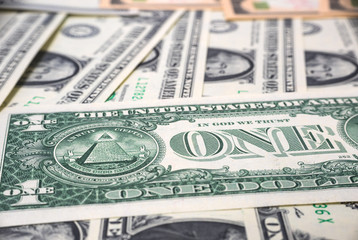 close up of a one dollar bill