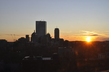 Boston Skyline Sunset