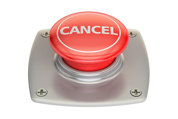 Fototapeta premium cancel red button, 3D rendering