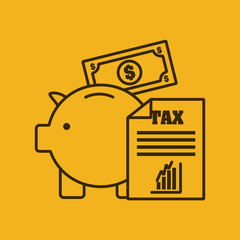 tax time flat line icons vector illustration design