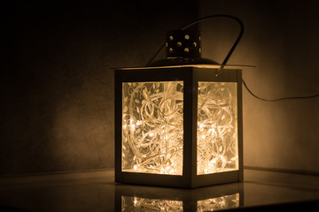 Decoration lantern filled with led lights