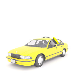 3D rendering of man in yellow chauffeur cap
