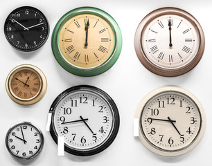 clocks, on white (details and color here is highly processed)