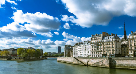 A sunny day in Paris beside seine river